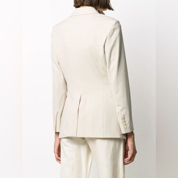 Theory Etiennette Elongated Stretch Linen Blazer in Bone - Picture 5 of 11